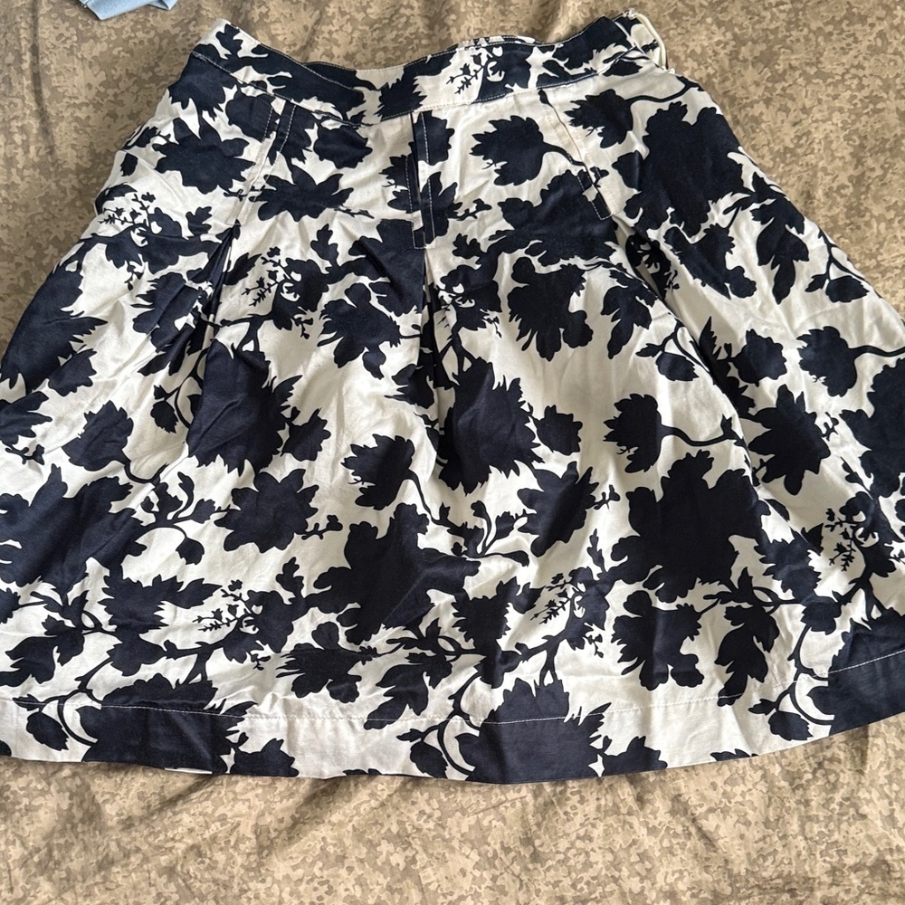 Floral Black and White Women's Skirt